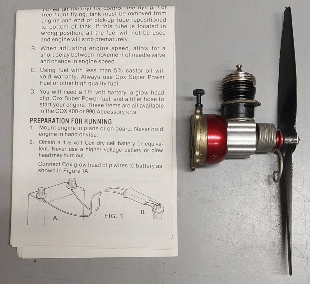 Cox .15, .01 and .02 engines 20230714