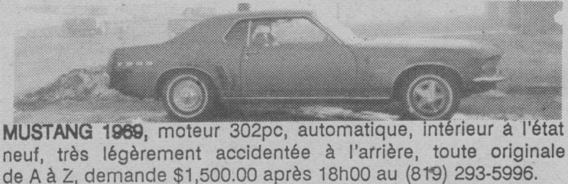 Des Mustang 1969 qui ont déja été a vendre au Québec dans les années 70s 80s   Stang610
