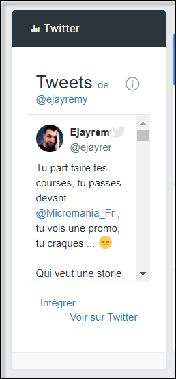 Twitter - Intégration et widget non fonctionnels 11-08-13