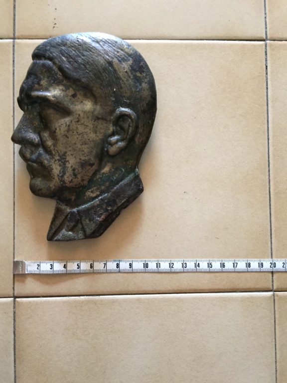PLaque buste Adolf bronze laiton fonte ?  Ffa22410