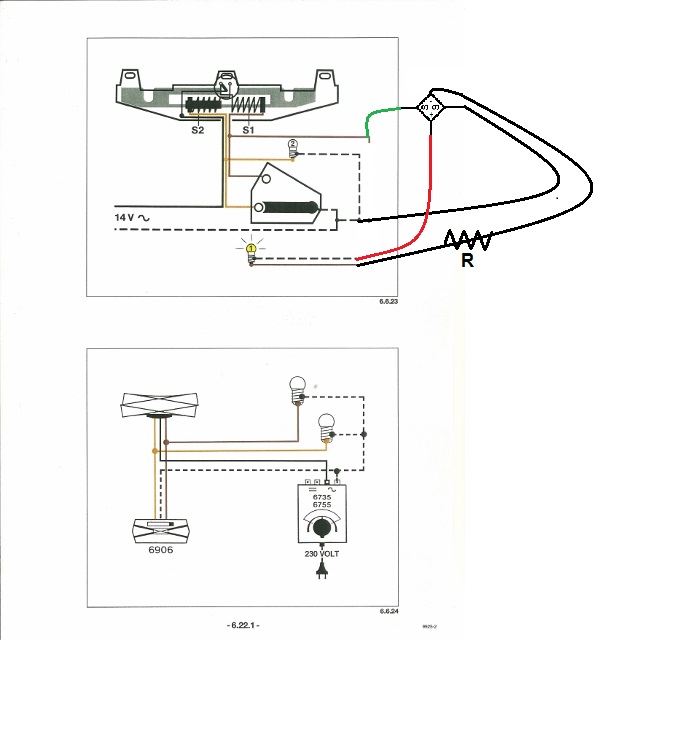 Scintillement les lampes témoins à Leds suite à branchement en Alternatif Tymoin11