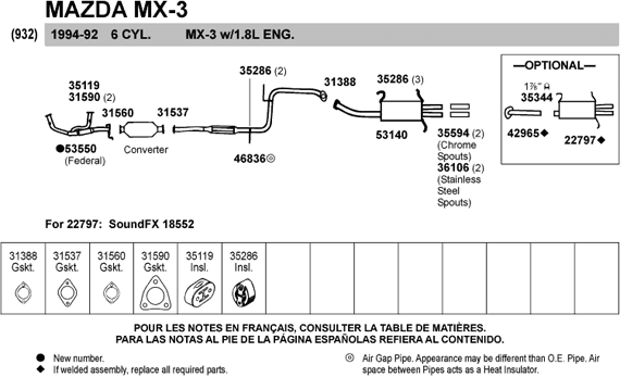 silencieu pour la mx3 V6 093210