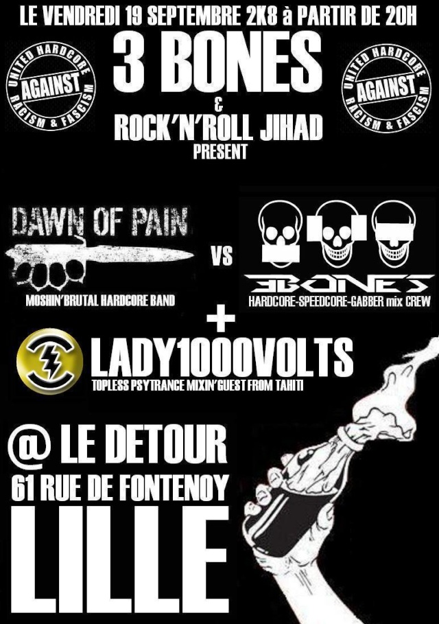 19 sept : 3 BONES / Rock'n'Roll jihad Hardcore party !!! Affich11