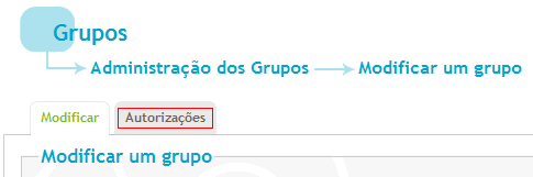 Autorizações dos grupos Tut410