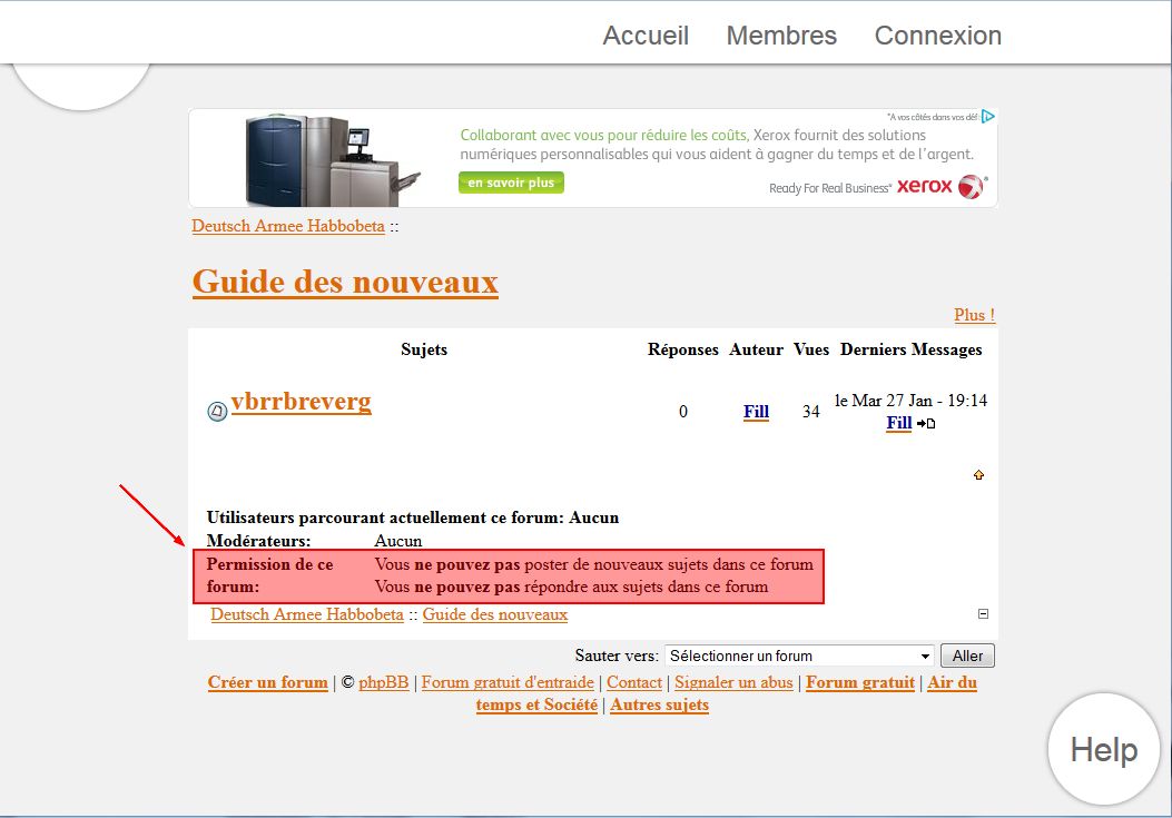 Impossible de poster un message :o Acces010