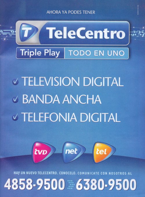 Publicidad Telecentro Triple Play - Abril 2008 Telean10