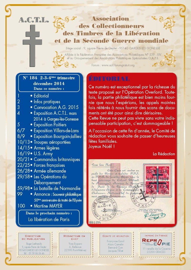 LA REVUE n° 184-185 2-3-4ème TRIMESTRE 2014 DEBARQUEMENT DE NORMANDIE 1er_de10