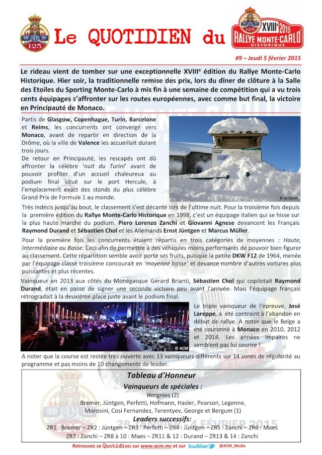 XVIII RALLYE MONTE-CARLO HISTORIQUE 28 janvier au 4 février 2015 - Page 8 Post-516