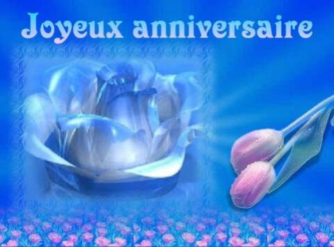 Bon Anniversaire Rose Bleue