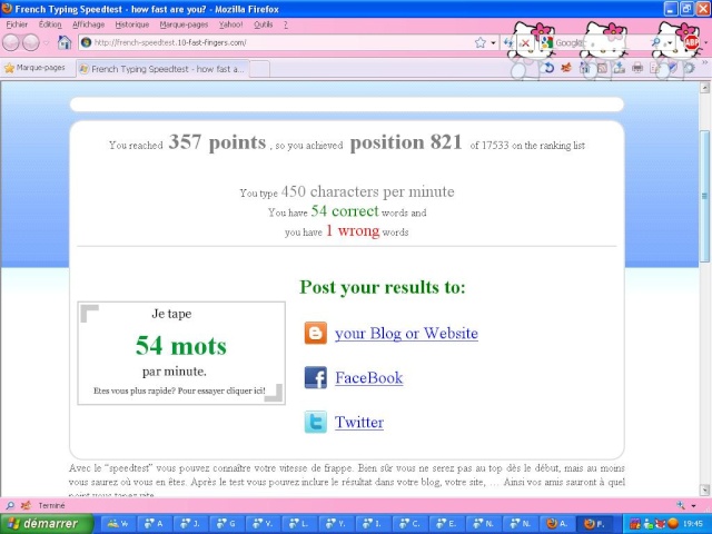 A quel vitesse tapes tu à l'ordinateur? Tttttt10