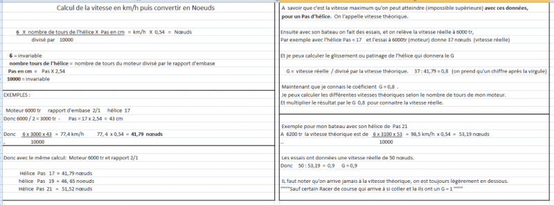 FEILLE DE CALCUL DE LA VITESSE THEORIQUE Calcul10