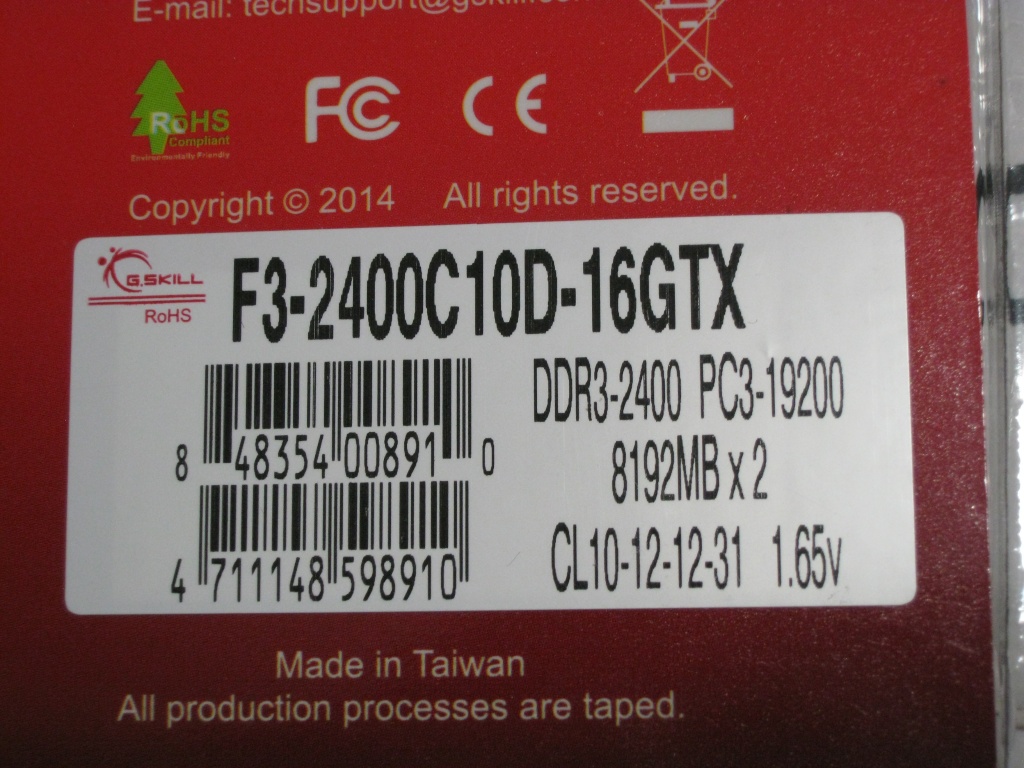 FS- G.Skill DDR3 Tridentx 16GB 2X8GB DDR3-2400 CL10 Img_0517