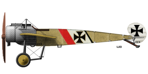 Fokker E.III Eindecker 105/15 - Ernst Udet - Fl. Abt. 68 / KEK Habsheim - Printemps 1916 0110