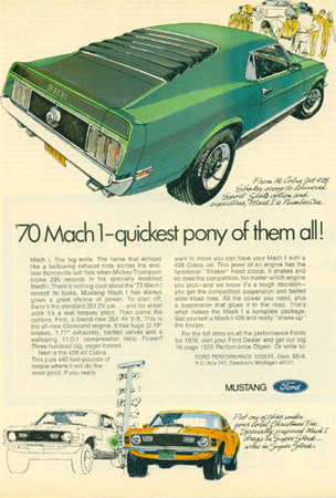 Publicité de la Mustang 1970 en anglais Annonc13