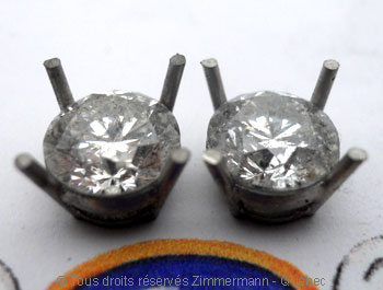 palladium - Boucle oreille diamants avec chaton en palladium Bopab013