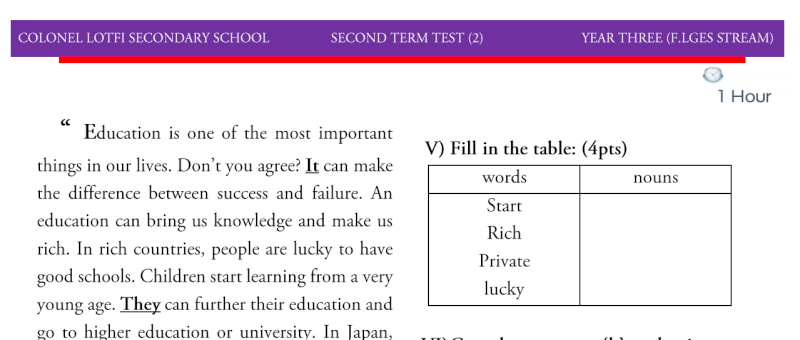 Second Term Test (2) - Year 3(F.lges) Flges_10