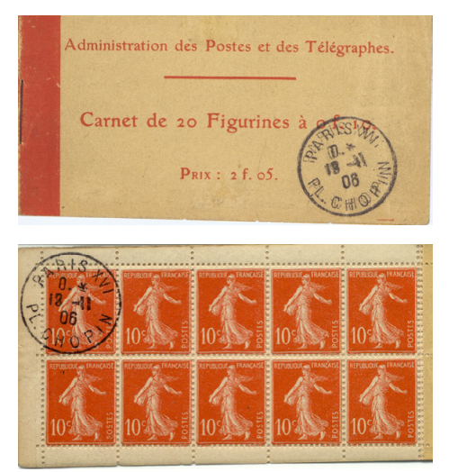 5 cts Blanc de carnet avec oblitération de 1906... 110