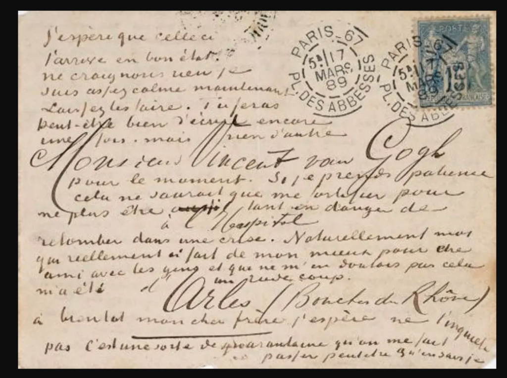 Lettre de Théo Van Gogh à son frère Vincent Rt10