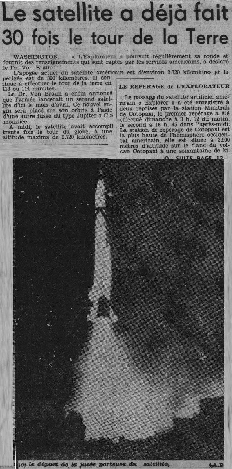 01 février 1958 - Explorer 1 - Les US démarrent la course 58020410