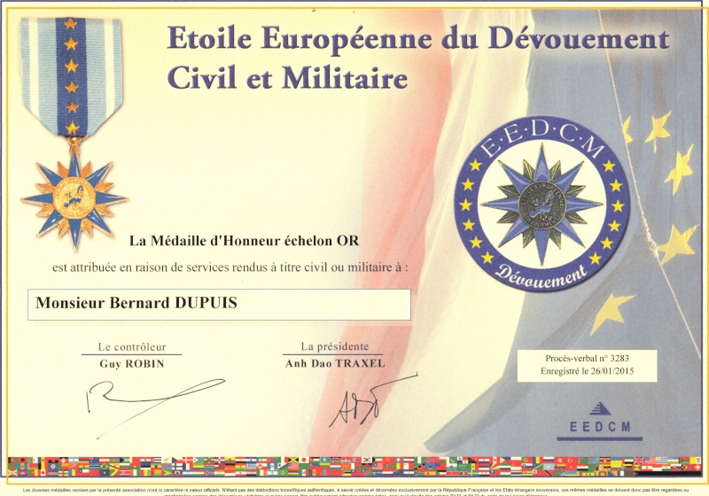 Etoile Européenne du Dévouement Civil et Militaire (EEDCM) Eedcm111