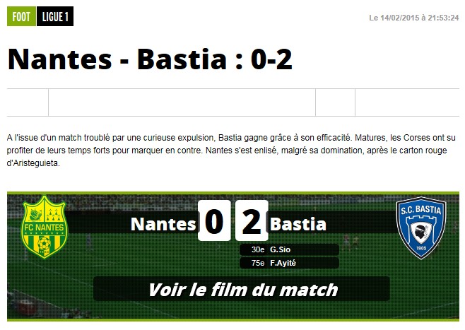 Après match : Nantes - Bastia S201