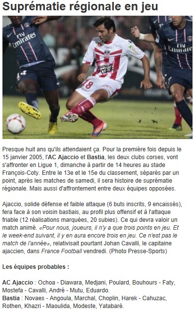 Derby : Ajaccio - Bastia S43