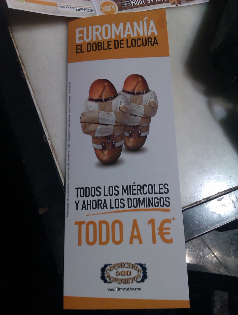 Los miercoles todos los montaditos a 1 Euro en las Cervecerias 100 montaditos. Imag0210