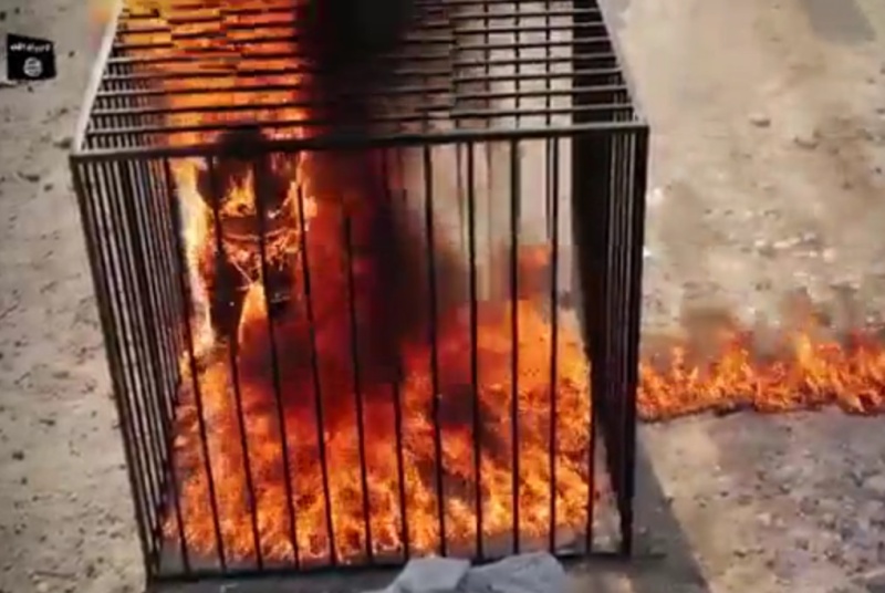  تنظيم داعش يعدم الطيار الأردني حرق حيا حة الموت 4610