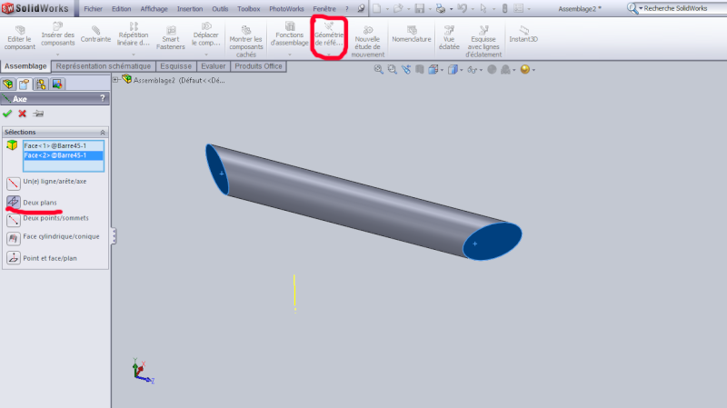 Solidworks : comment assembler 4 pièces à 45° ? 410