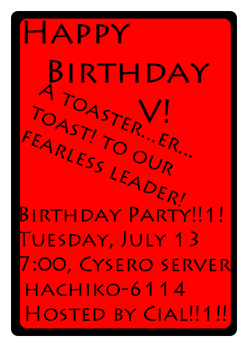 V's birthday party! Invite10