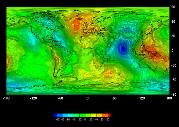 Une carte récente du champ gravitaionnel de la terre ! Gocege12