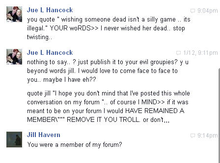 Conversation with Pamela Gurney and Jue L Hancock on Facebook regarding Brenda Leyland Pg1110