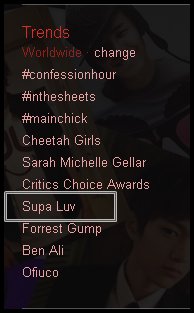 Supa Luv' trending sur twitter S10