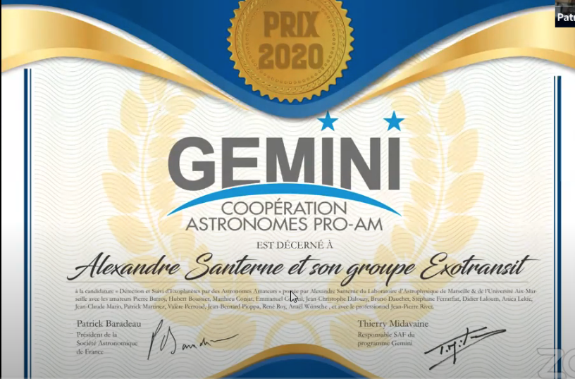 Prix Gemini 2020 Gemini10