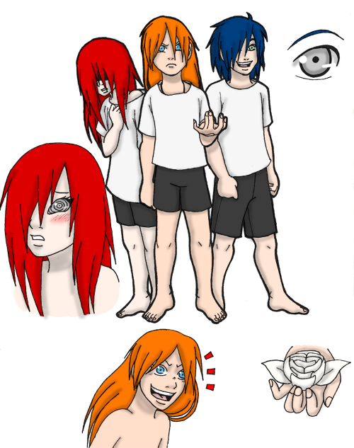 Nagato (fem) x Yahiko (fem) x Konan (hom) Gbnaru10