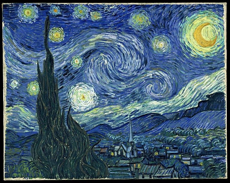 La noche estrellada, de Van Gogh - blanco- La_noc10