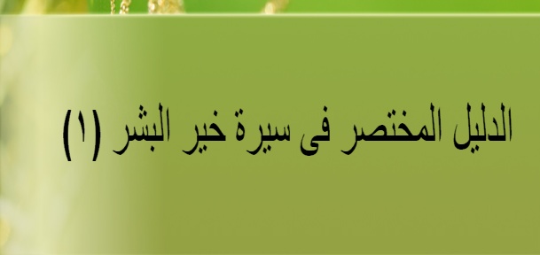 الدليل المحتصرفى سيرة خير البشروالمختصر فى اخبارالبشر 110