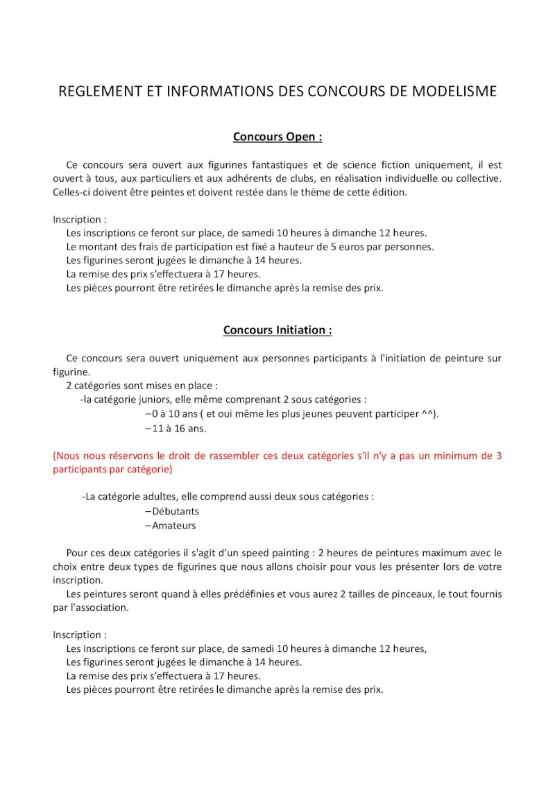 REGLEMENT ET INFORMATIONS DES CONCOURS DE MODELISME Concou10