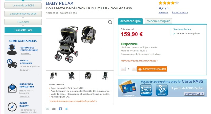 poussette baby relax carrefour