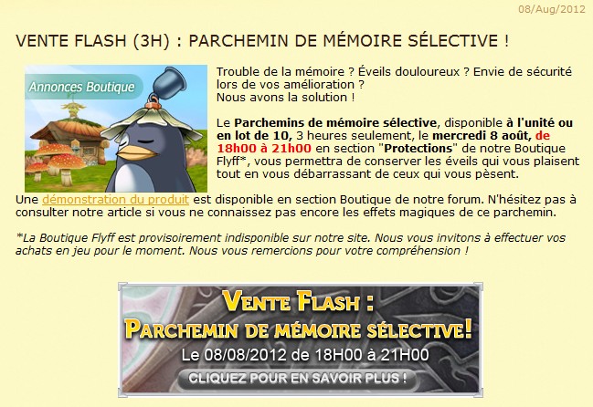 Vente Flash (3h) : Parchemin de mémoire sélective ! Mamoir10