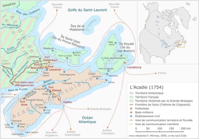 "LE GRAND DERANGEMENT" La tragédie Acadienne Carte_10
