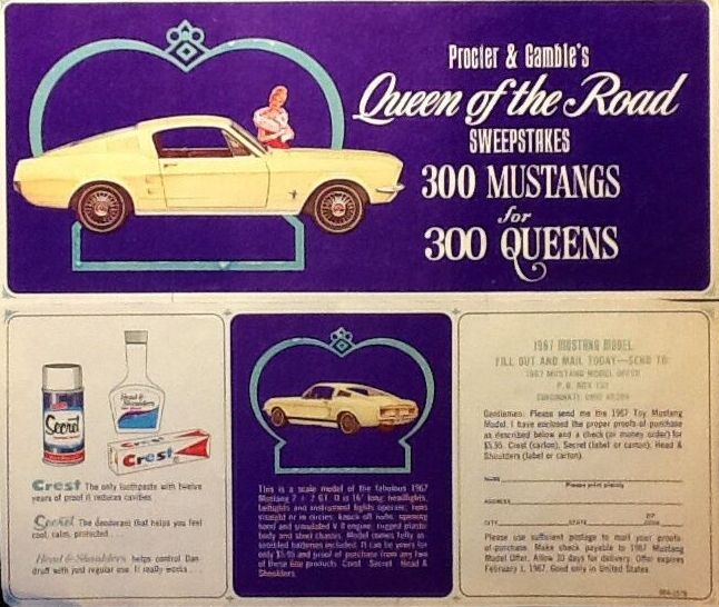 En 1967: Concour de Proctor & Gamble , gagnez une des 300 Mustang 1967 Procto11