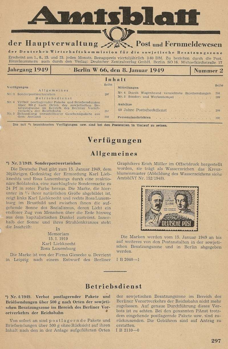 Amtsblätter DDR - Jahrgang 1949 29710