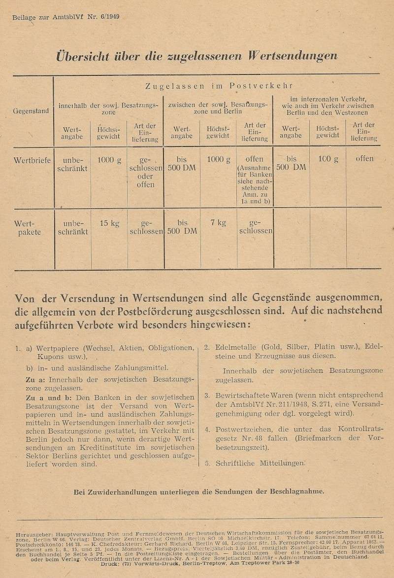 Amtsblätter DDR - Jahrgang 1949 Beilag10