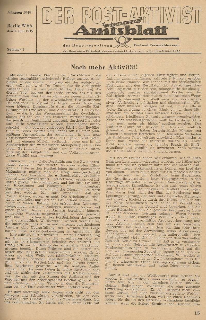 Post - Amtsblätter DDR - Jahrgang 1949 Scann171
