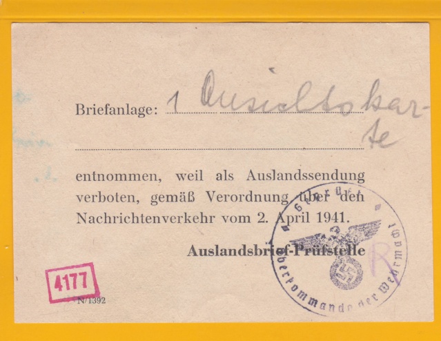 Décret sur les communications de la censure allemande du 02 Avril 1940. (00) _2_10_12