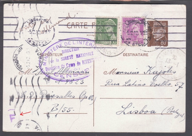 Cachet de censeur (lecteur) sur le courrier du Camp de Rivesaltes !! _3003510