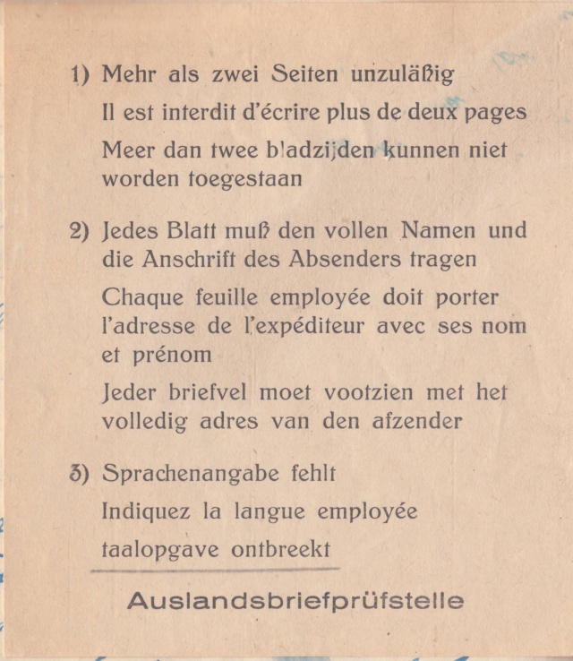 Lettre non conforme au décret de communications: manque les données de l'expéditeur et l'indication de la langue employé -ABP c - suite 1 (1) Ab10