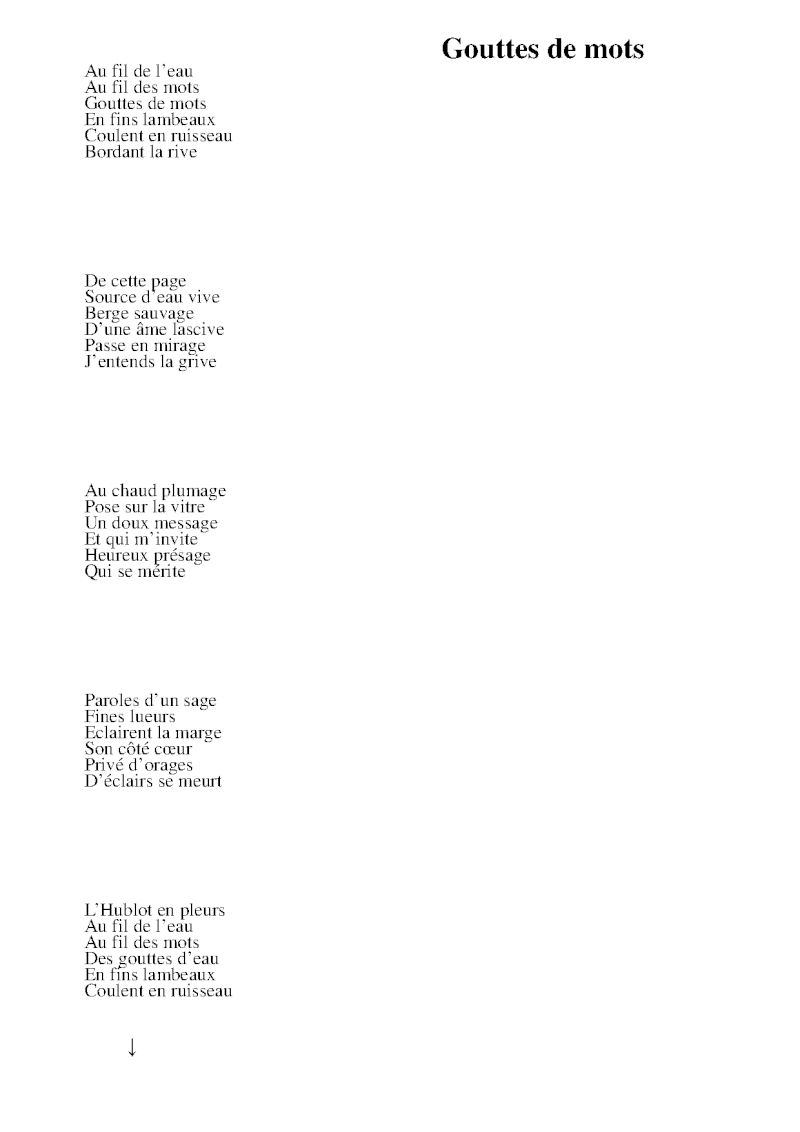 quelques poèmes de mon 1er recueil de poésie Goutte11