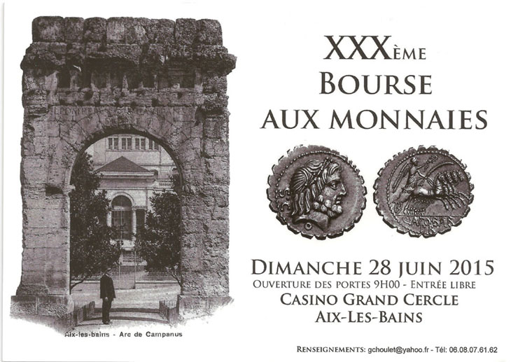 Bourse aux Monnaies d'Aix-Les-Bains. Dimanche 28 juin 2015. Carte_10